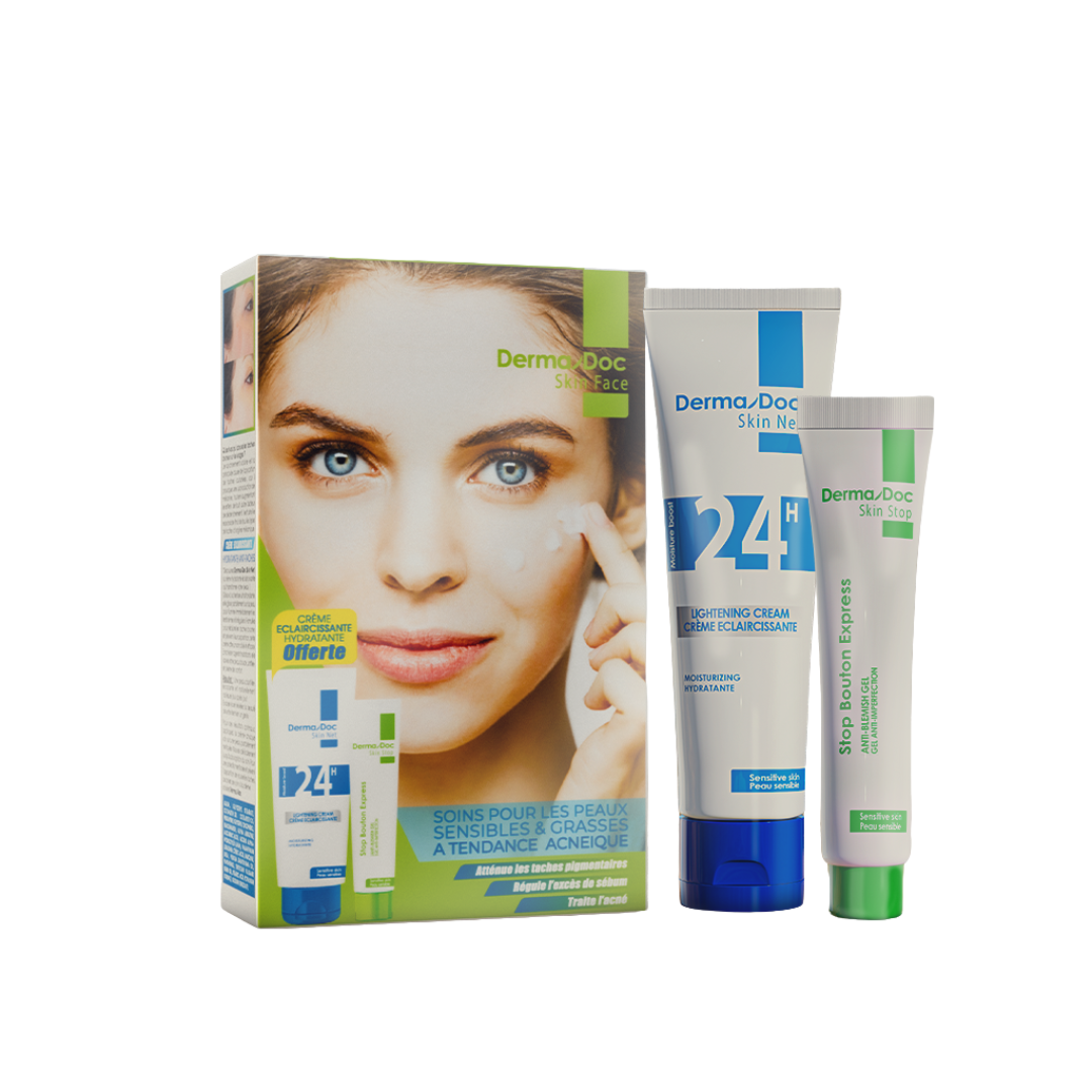Dermadoc Stop Bouton Express 15ml + Creme Eclaircissante Hydratante 50ml Pack