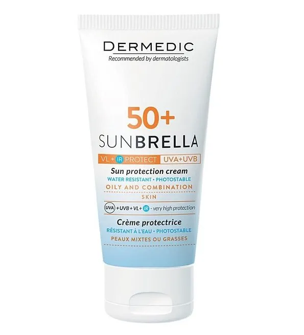 Dermedic Sunbrella Creme SPF50+ Peau Mixtes ou Grasses pour Acne 50ml