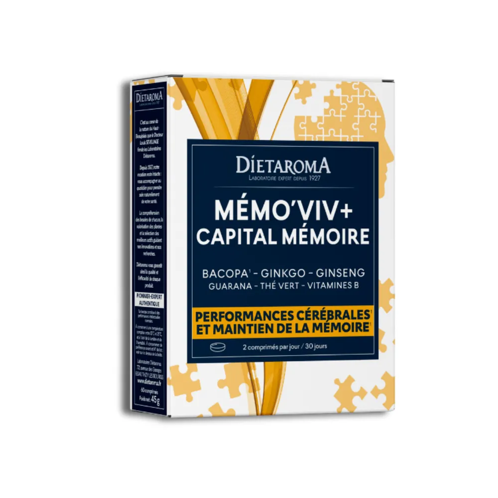 Dietaroma Mémo Viv Capital Cérébral Mémoire 60 Comprimès