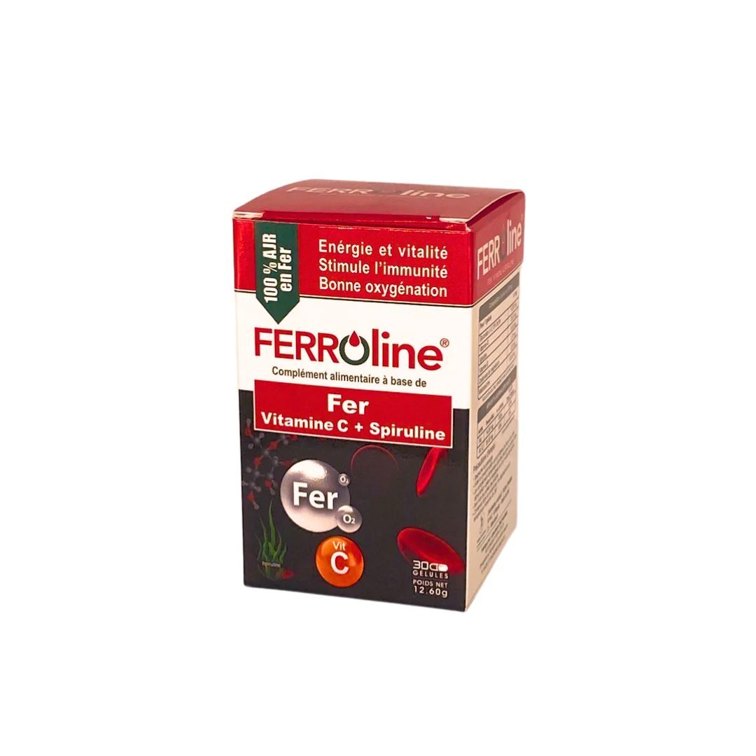 Ferroline Fer vitamine C & Spiruline 30gelules