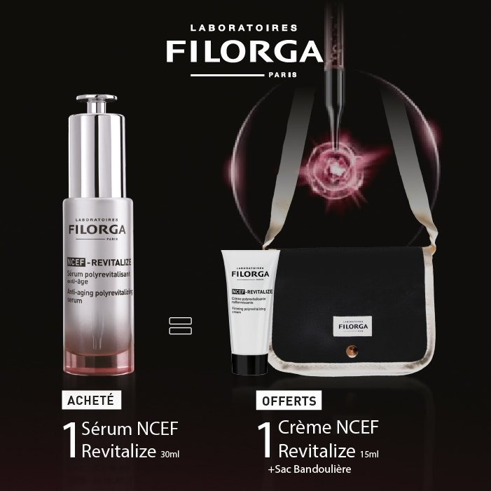 Filorga NCEF Revitalize Serum 30ml = NCEF Revitalize Creme 15ml + Sac Bandoullière Offerts