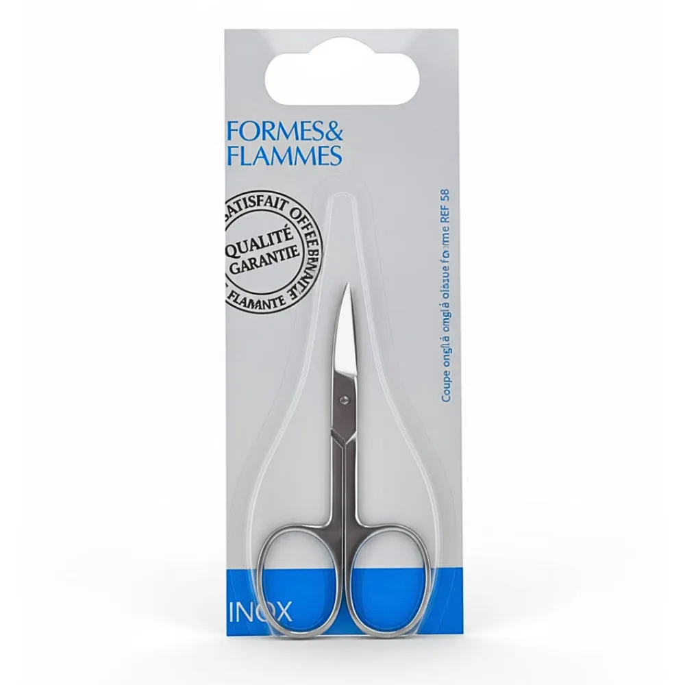 Formes&Flammes Ciseaux A Ongles Courbes Acier Forge Inoxydable Poli Refrence82