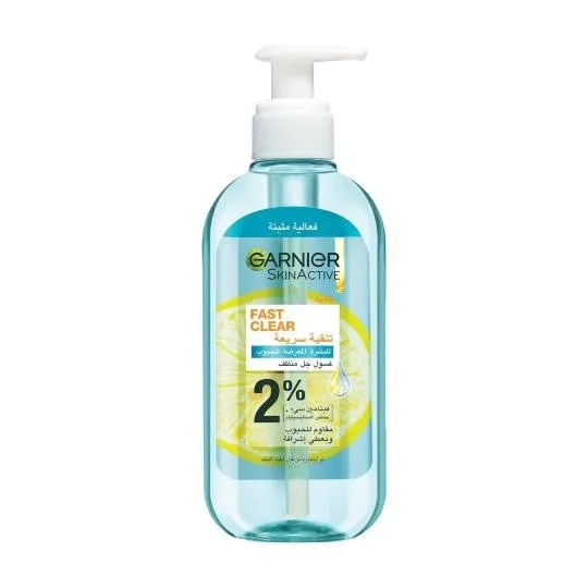 GARNIER Skin Active Fast Clear Gel Nettoyant Moussant Anti Acné avec de l'Acide Salicylique – 200ml