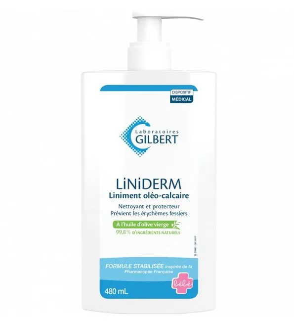 Gilbert Liniderm Liniment Oléo-Calcaire Flacon-Pompe – 480 ml