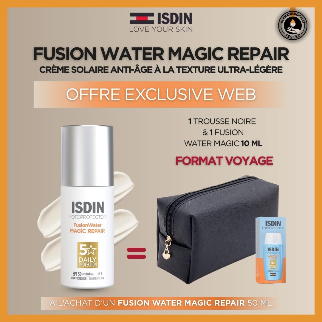 ISDIN Fotoprotecteur Fusion Water Magic Repair 50Ml = Trousse Offerte & Miniature Offerts