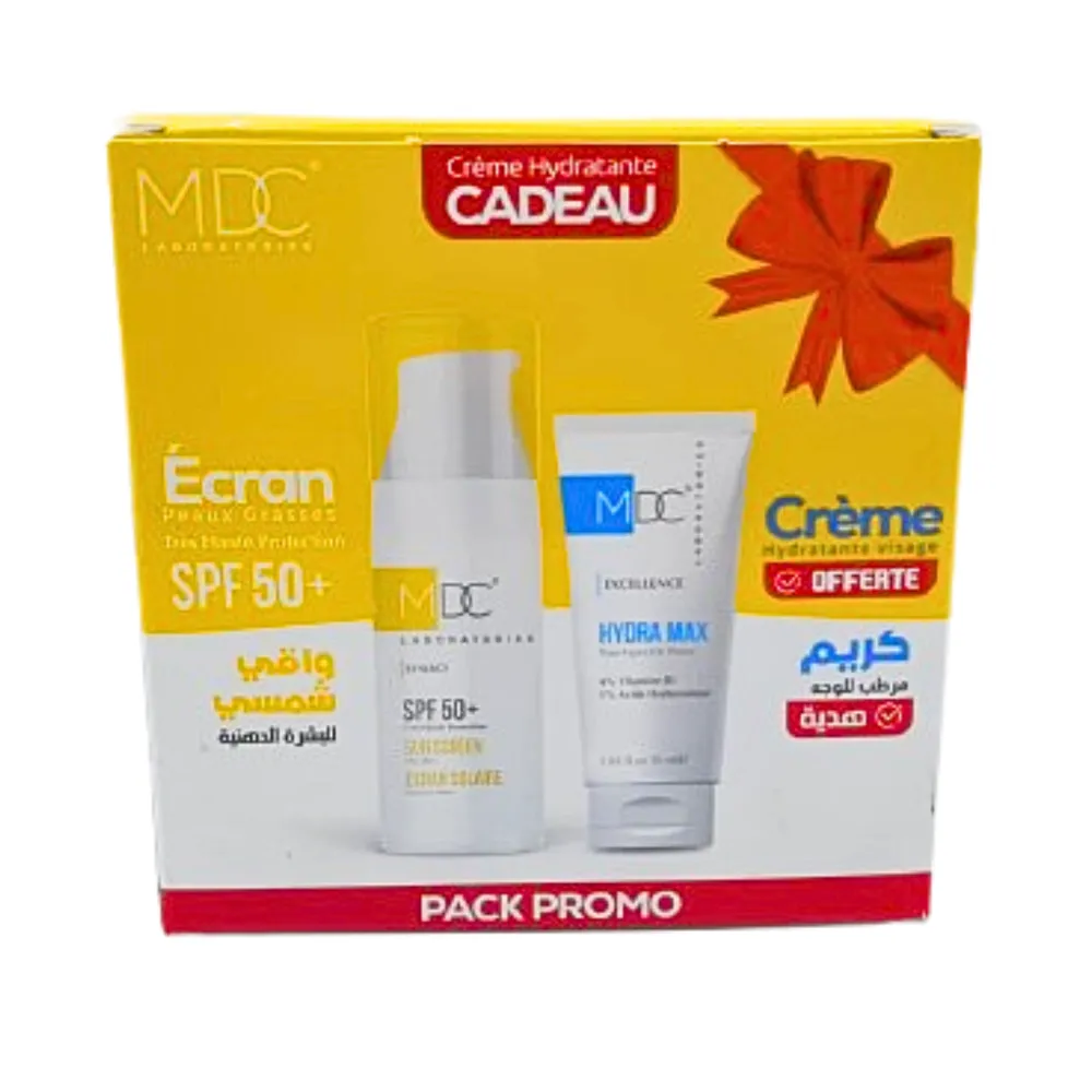 MDC Synergy Ecran Solaire Peaux Gras SPF50+ 50ml+Hydra Max Creme Pack