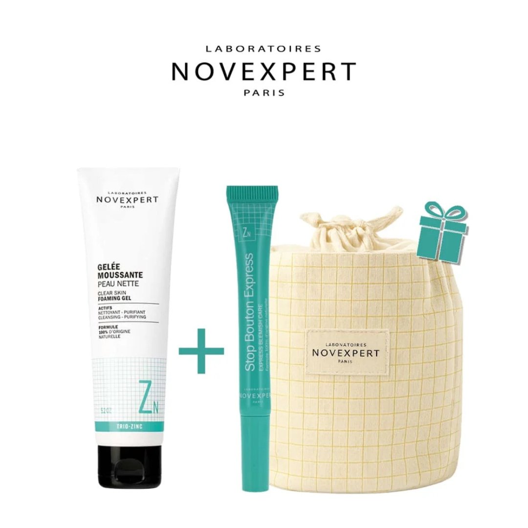 Novexpert Gelee Moussant Trio-Zin +Stop Bouton Express+ Trousse -50%
