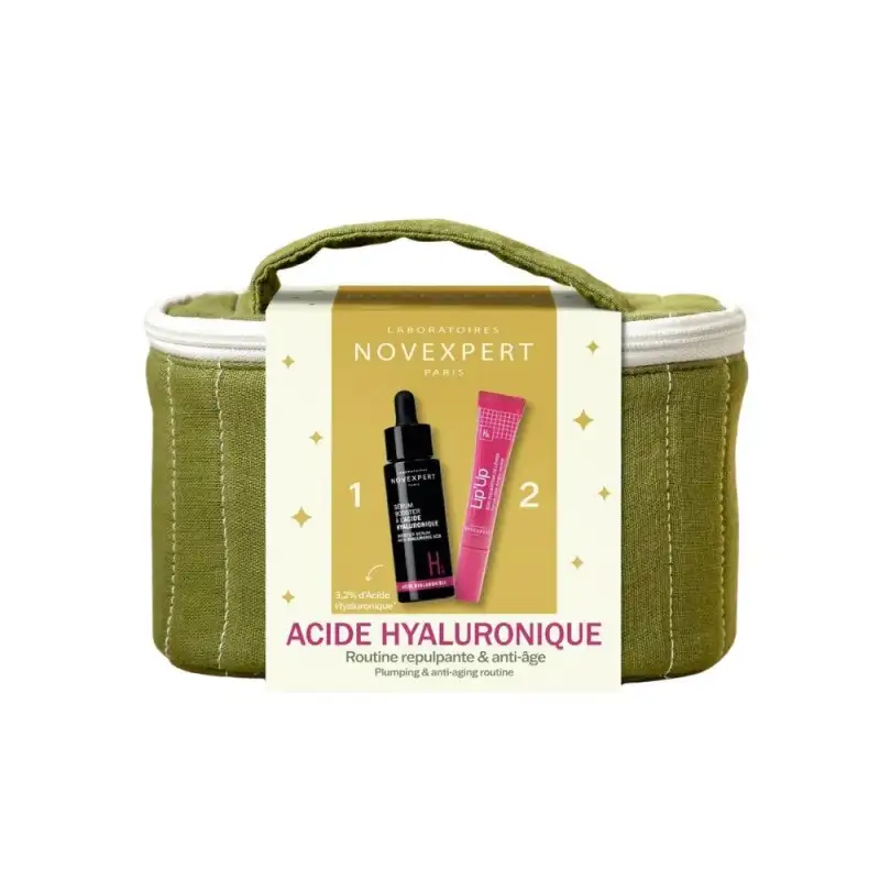 Novexpert Routine Repulpante et Anti-Âge – Sérum Booster à l'Acide Hyaluronique 30ml + Lip'Up Soin Volumateur de Lèvres 8ml Offert