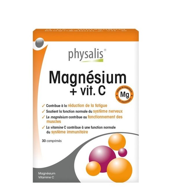 Physalis Magnesium + Vit C 30 Comprimès