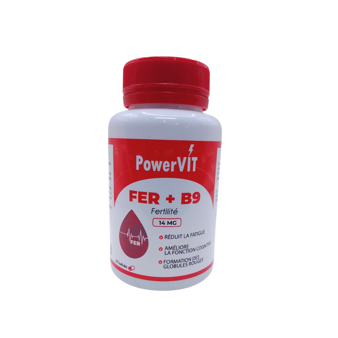 PowerVIT Fer + B9 14mg 30 Gelules
