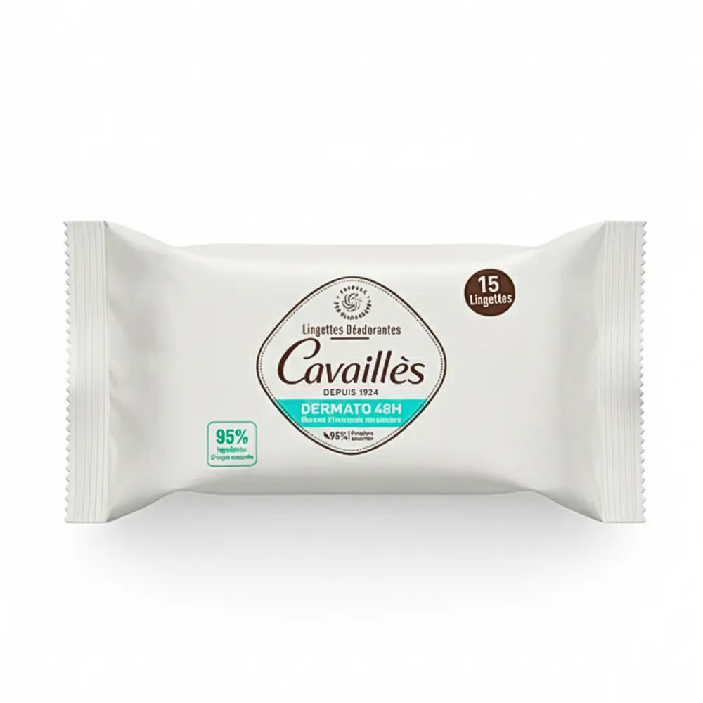 Roge Cavailles Lingettes Deodorant dermato 48h 15UN