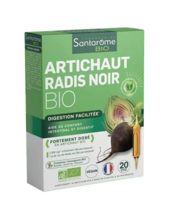 Santarome Artichaut Radis Noir 20 Ampoules