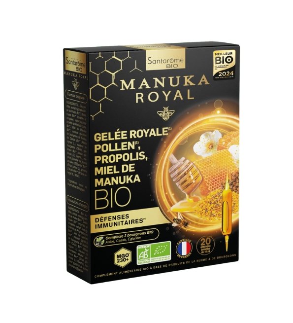 SANTAROME GELEE ROYALE POLLEN PROPOLIS MIEL DE MANUKA 20 AMPOULES