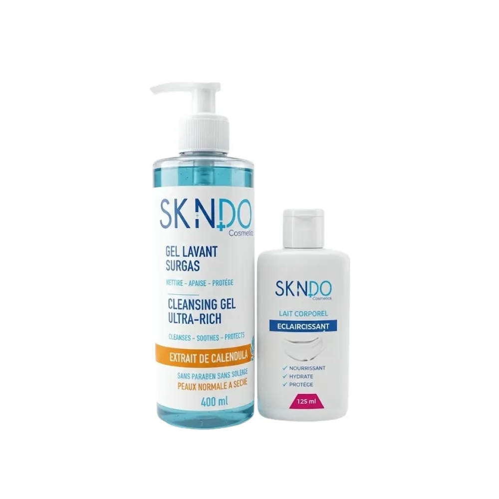 Skindo Gel Lavant Surgras 400ml + Lait Corporel 125ml Pack