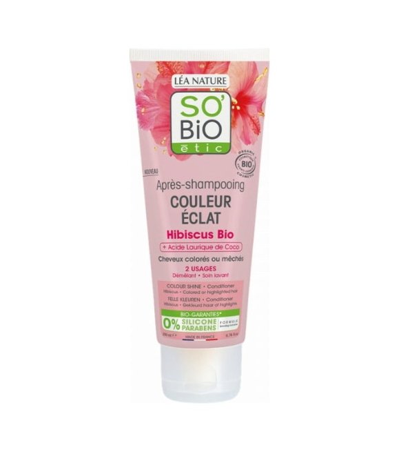SO BIO APRES SHAMPOOING COULEUR ECLAT HIBISCUS 200ML