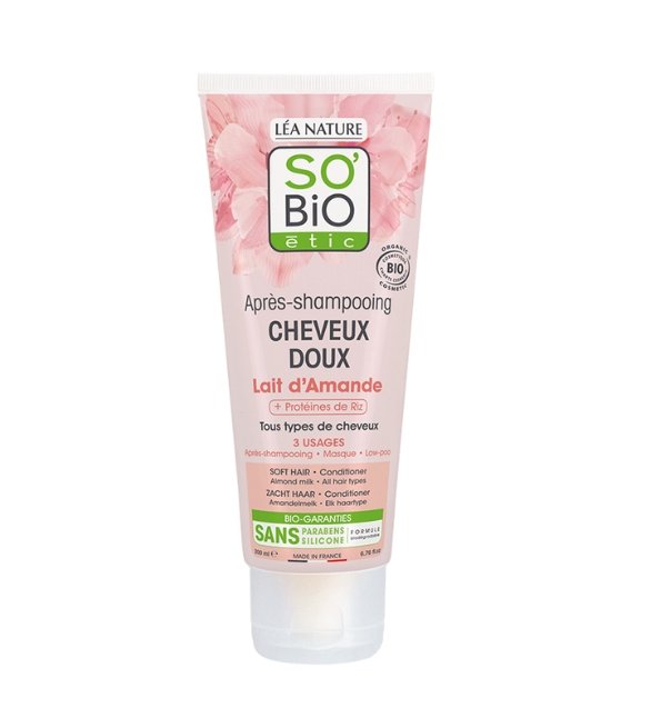 SO BIO APRES SHAMPOOING DOUX AU LAIT D'AMANDE 200ML