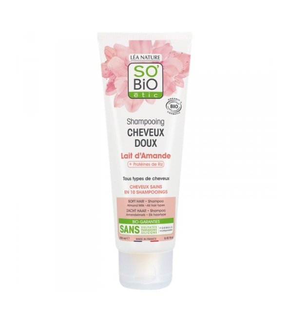 SO BIO SHAMPOOING DOUX AU LAIT D'AMANDE ET PROTEINE DE RIZ 250ML