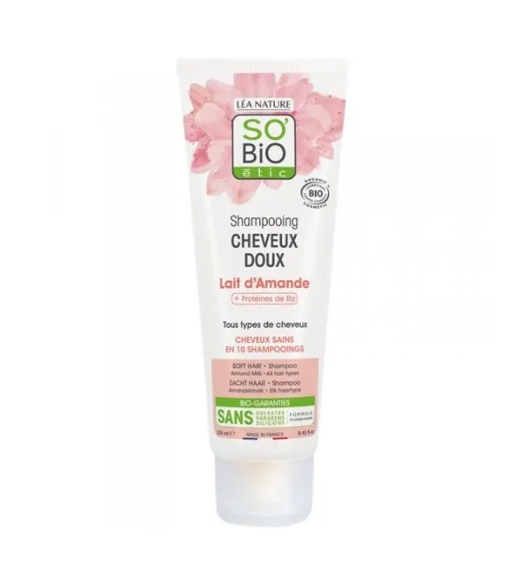 So Bio Shampooing Doux Au Lait D'amande Et Proteine De Riz 250ml