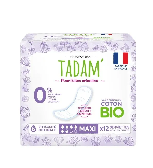 Tadam Serviettes Fuites Urinaires Maxi X 12