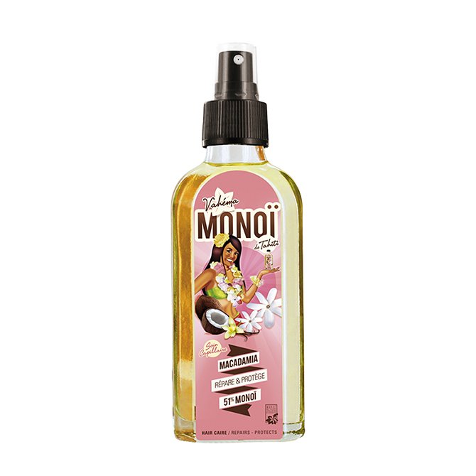 Vahéma Monoi Soin Capillaire Macadamia – 51% Monoï – 100ml