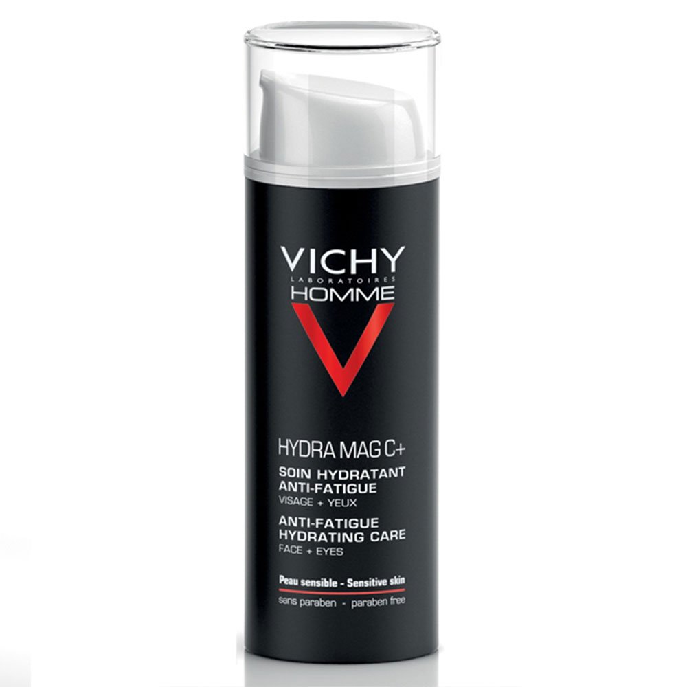 Vichy Homme Hydra Mag C+ Soin Hydratant Anti-Fatigue Visage et Yeux Sensibles | 50ml